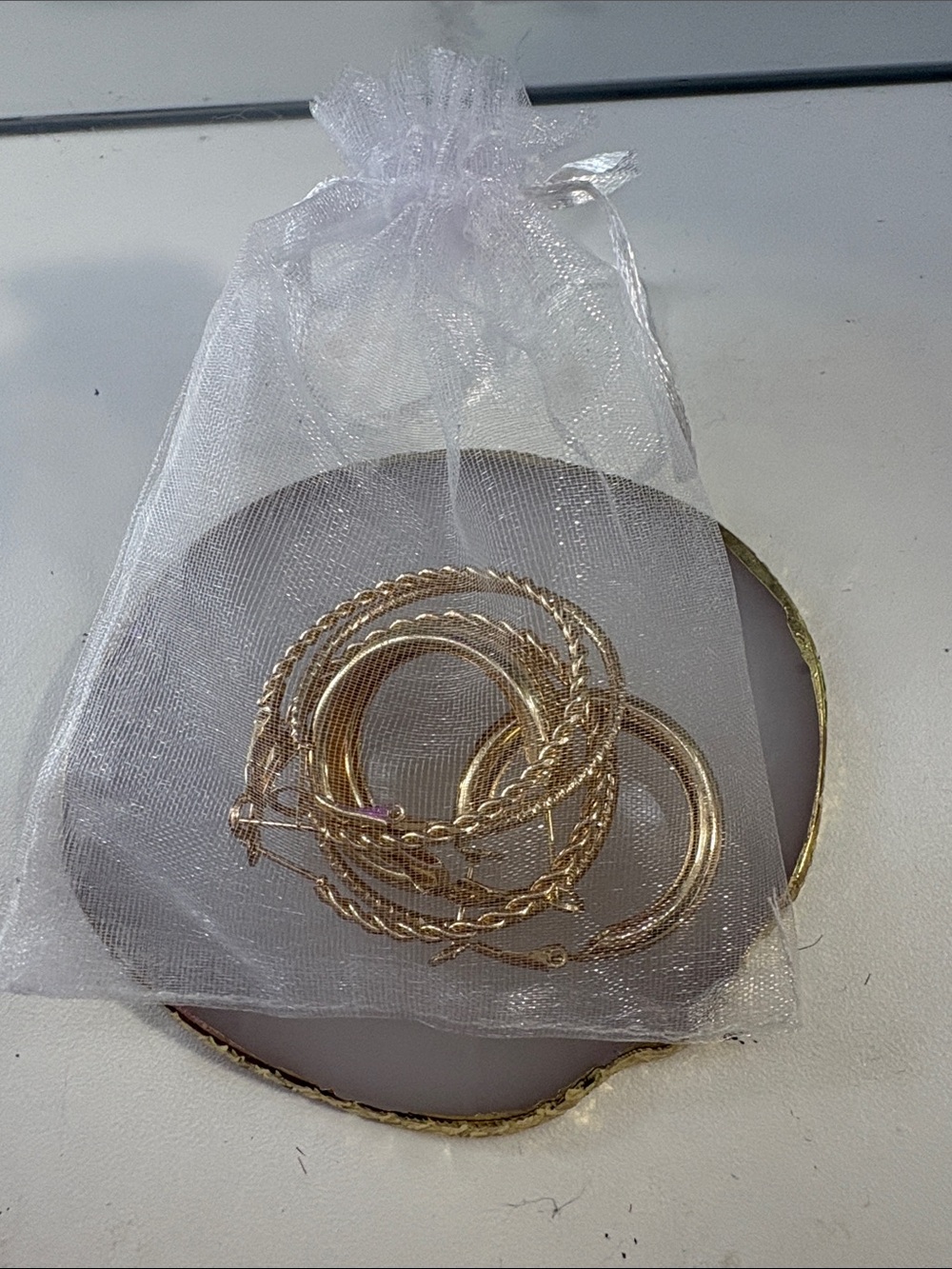 Gold-Tone Layered Bangle Bracelet Set for Women